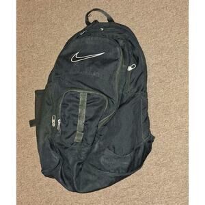 Vintage Nike Big Swoosh Logo Backpack Book Bag Black